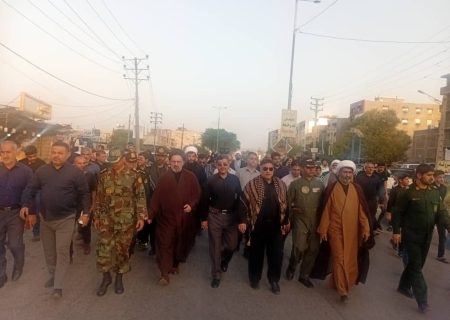 برگزاری مراسم پیاده روی جاماندگان اربعین در مسجدسلیمان