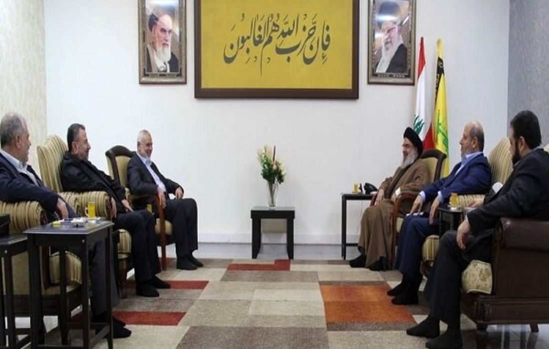 سیدحسن نصرالله با رئیس دفتر سیاسی حماس در بیروت دیدار کرد